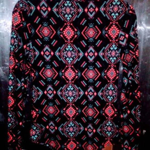 Women's Blouse Top Pullover V-neck (BRAND Unknown) Size Small Polyester Spandex - Picture 2 of 2